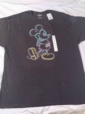 Disney Adult Tshirt Neon-outlined Mickey NWT XXL
